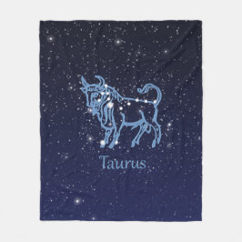 Taurus Constellation and Zodiac Sign with Stars Fleece Deken