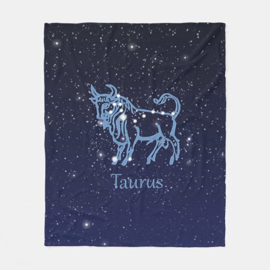Taurus Constellation and Zodiac Sign with Stars Fleece Deken (Voorkant)