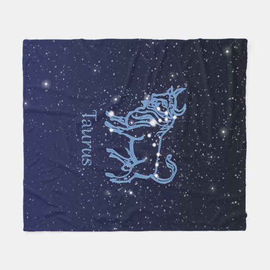 Taurus Constellation and Zodiac Sign with Stars Fleece Deken (Voorkant (Horizontaal))