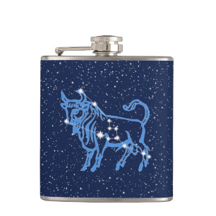 Taurus Constellation and Zodiac Sign with Stars Heupfles