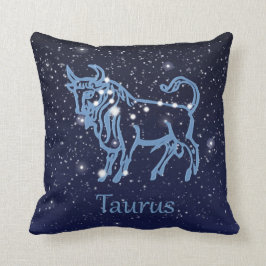 Taurus Constellation and Zodiac Sign with Stars Kussen