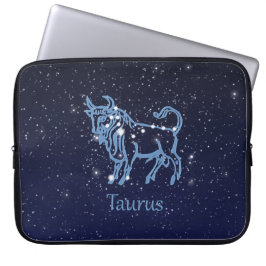 Taurus Constellation and Zodiac Sign with Stars Laptop Sleeve
