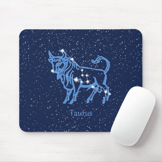 Taurus Constellation and Zodiac Sign with Stars Muismat (Met muis)