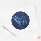 Taurus Constellation and Zodiac Sign with Stars Ronde Sticker (Envelop)