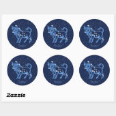 Taurus Constellation and Zodiac Sign with Stars Ronde Sticker (Vel)