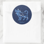 Taurus Constellation and Zodiac Sign with Stars Ronde Sticker (Tas)