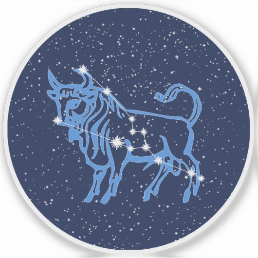 Taurus Constellation and Zodiac Sign with Stars Sticker (Voorkant)