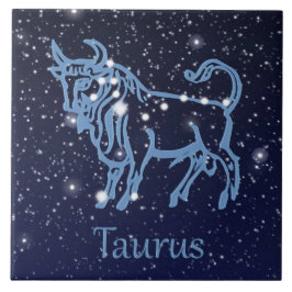 Taurus Constellation and Zodiac Sign with Stars Tegeltje
