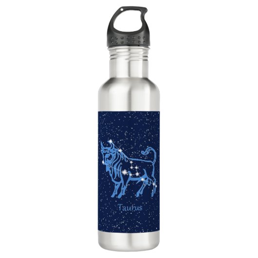 Taurus Constellation and Zodiac Sign with Stars Waterfles (Voorkant)