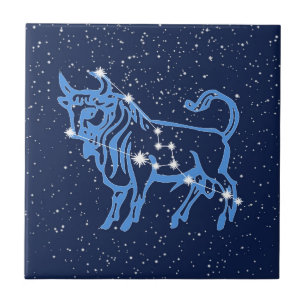 Taurus Constellation en Sun Sign with Stars Tegeltje