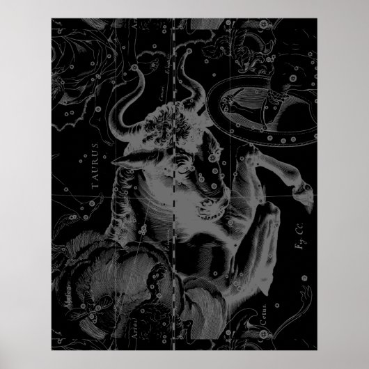 Taurus Constellation Hevelius 1690 Decor Poster (Voorkant)