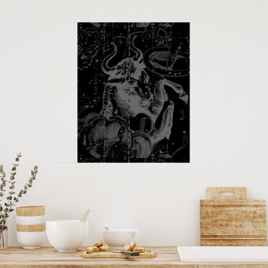 Taurus Constellation Hevelius 1690 Decor Poster (Keuken)