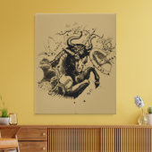 Taurus Constellation Hevelius 1690 Engraving Canvas Afdruk (Insitu (Woonkamer))