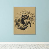 Taurus Constellation Hevelius 1690 Engraving Canvas Afdruk (Insitu (Houten vloer))