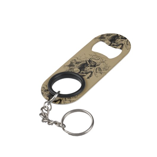 Taurus Constellation Hevelius 1690 Engraving Sleutelhanger Flessenopener (Achterkant Gekanteld)