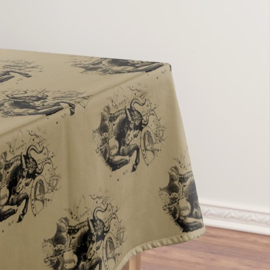 Taurus Constellation Hevelius 1690 Engraving Tafelkleed (Voorbeeld)