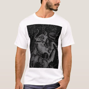 Taurus Constellation Hevelius 1690 op Black T-shirt
