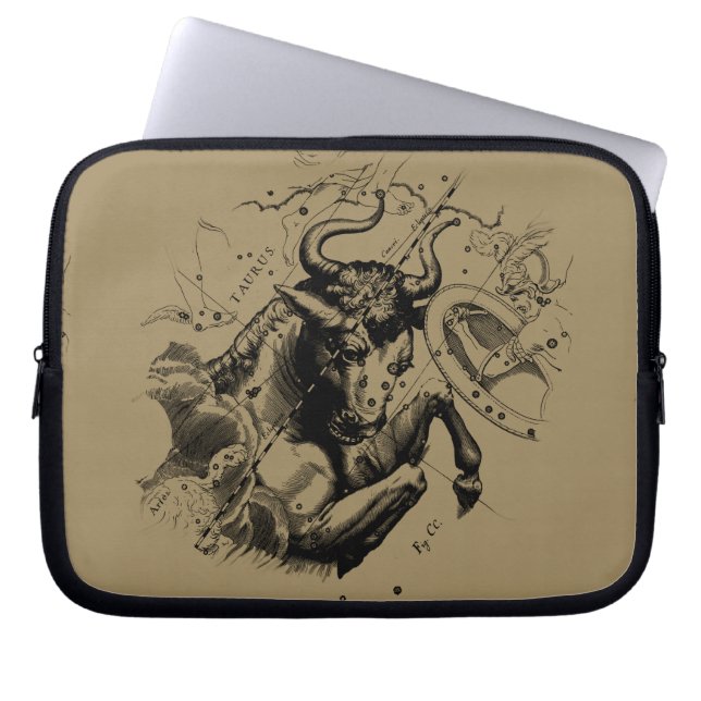 Taurus Constellation Map Hevelius 1690 Laptop Sleeve (Voorkant)