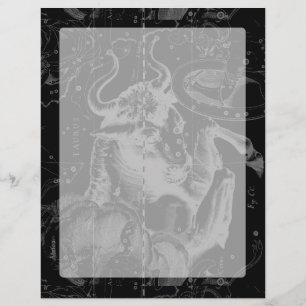 Taurus Constellation Map Hevelius 1690 op zwart