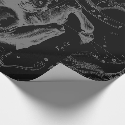 Taurus Constellation Map Hevelius 1690 op zwart Cadeaupapier (Hoek)