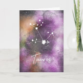 Taurus Constellation Zodiac Paars Galaxy Kaart (Voorkant)