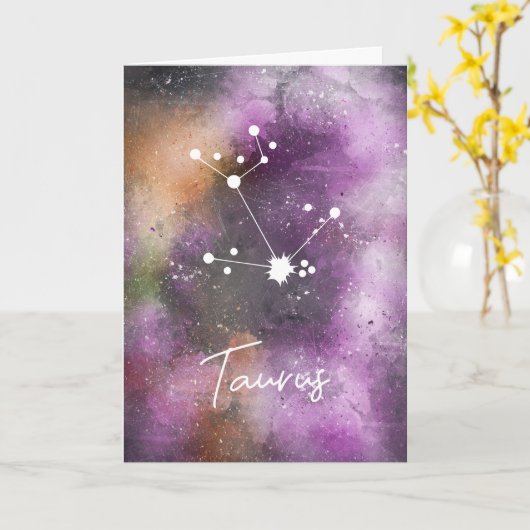 Taurus Constellation Zodiac Paars Galaxy Kaart (Gele Bloem)