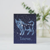 Taurus Constellation & Zodiac Sign met sterren Briefkaart (Staand voorkant)