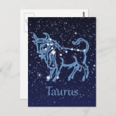 Taurus Constellation & Zodiac Sign met sterren Briefkaart (Voorkant / Achterkant)