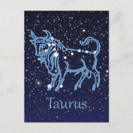 Taurus Constellation & Zodiac Sign met sterren Briefkaart