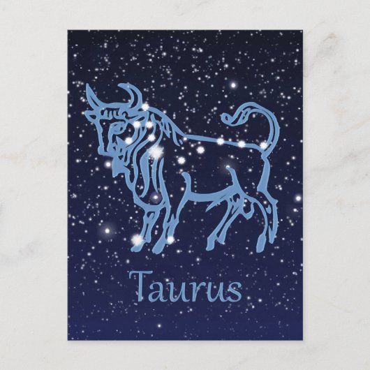Taurus Constellation & Zodiac Sign met sterren Briefkaart (Voorkant)