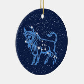 Taurus Constellation & Zodiac Sign met sterren Keramisch Ornament (Rechts)