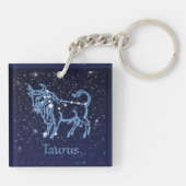 Taurus Constellation & Zodiac Sign met sterren Sleutelhanger (Achterkant)