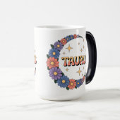 Taurus Crescent Moon Flowers Morphing Mug Magische Mok (Voorkant rechts)