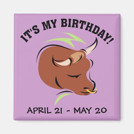 Taurus de Bull Artistic Zodiac Sign Illustration Magneet (Voorkant)