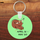 Taurus de Bull Artistic Zodiac Sign Illustration Sleutelhanger (Voorkant)