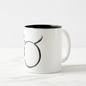 Taurus De bull Diasmusea Sign Minimale Astrologie Tweekleurige Koffiemok (Voorkant rechts)