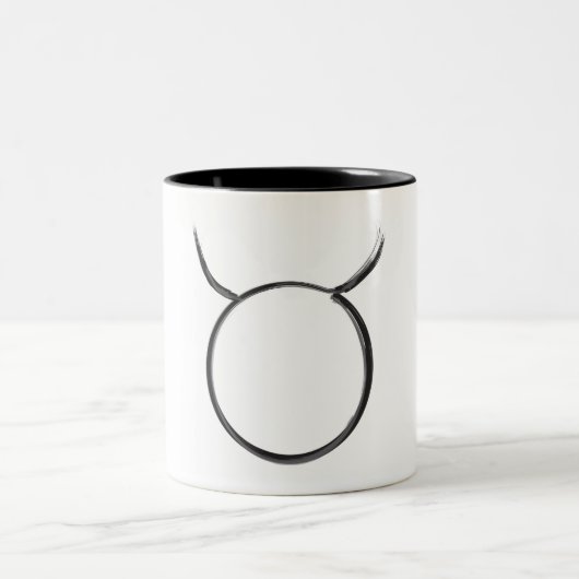 Taurus De bull Diasmusea Sign Minimale Astrologie Tweekleurige Koffiemok (Center)