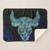 taurus de bull zodiadedeken sherpa deken (Voorkant (horizontaal))