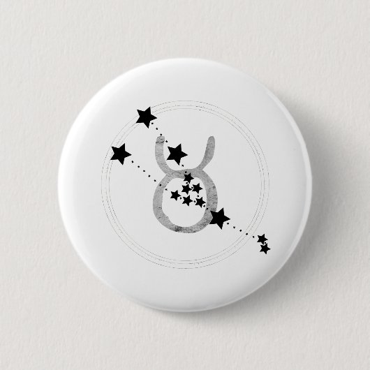 Taurus de bull zodische gebarentconstellatie ronde button 5,7 cm (Voorkant)
