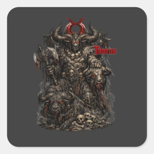 Taurus — De helse krijgsheer Vierkante Sticker (Voorkant)