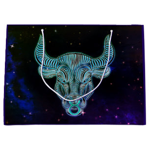 taurus de stier die een cadeautas heeft voor de di