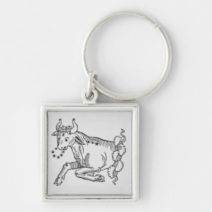 Taurus (de stier) een illustratie uit het 'Poëtis Sleutelhanger