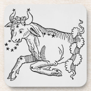 Taurus (de stier) een illustratie uit het 'Poëtisc Drankjes Onderzetter