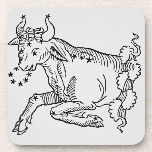 Taurus (de stier) een illustratie uit het 'Poëtisc Drankjes Onderzetter (Voorkant)