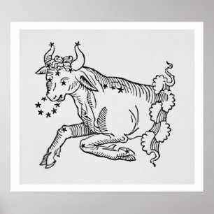 Taurus (de stier) een illustratie uit het 'Poëtisc Poster
