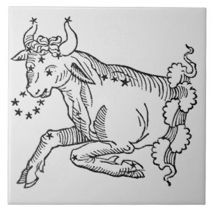 Taurus (de stier) een illustratie uit het 'Poëtisc Tegeltje