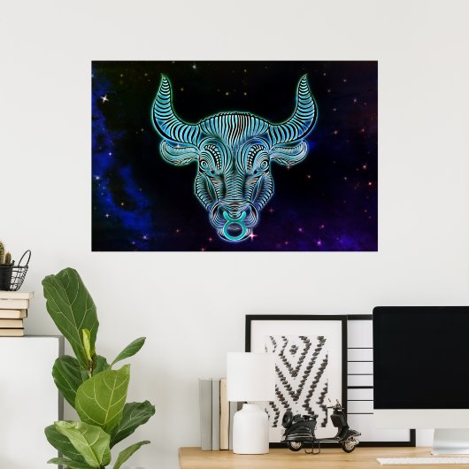 taurus de stier zodiaal poster (Thuiskantoor)