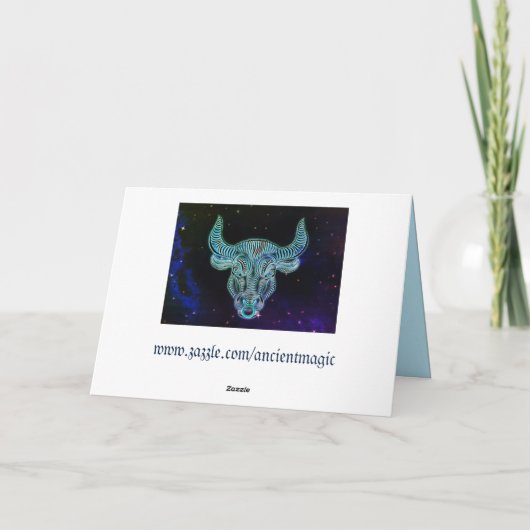 taurus de stier zodiaal wenskaart kaart (Achterkant)