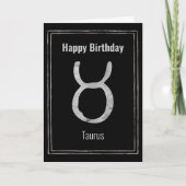 Taurus de stier zodiabetisch zilver Happy Birthday Kaart (Voorkant)