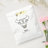 Taurus de stier zwart gepersonaliseerd dierlijk go bedankzakje (Gezegeld)